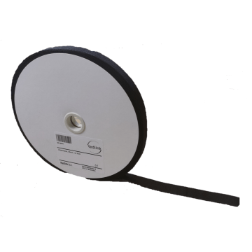 Klittenband, 20mm, Rol 25m, Zwart, Back to Back