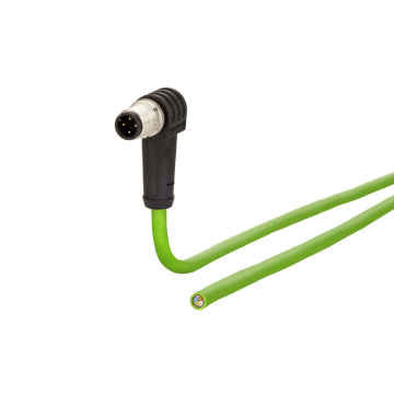 Aansluitkabel, M12 Male haaks - Open eind, 4-polig, Cat5e, D-coded, PUR, 2m