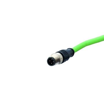Aansluitkabel, M12 Male recht - Open eind, 4-polig, Cat5e, D-coded, PUR, 2m