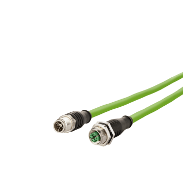 Adapterkabel, M12 Plug-recht - Jack-recht, 8-polig, Cat7, X-coded, PUR, 2m