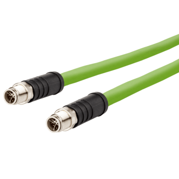 Adapterkabel, M12 Plug-recht - Plug-recht, 8-polig, Cat6, X-coded, PUR, 2m