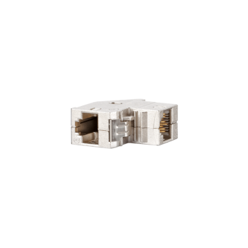 Cat6/Ea, RJ45-RJ45 koppelstuk, 90 graden, Keystone fit/Module fit