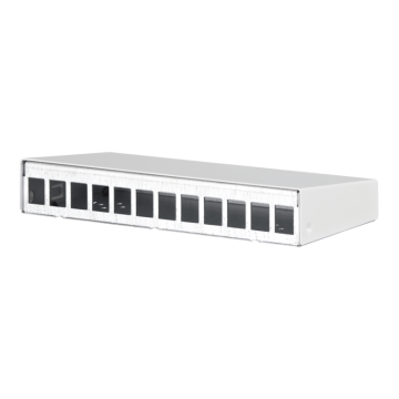 CP Box, metaal, 12x RJ45(excl.), tbv keystone, wit, Ral9010