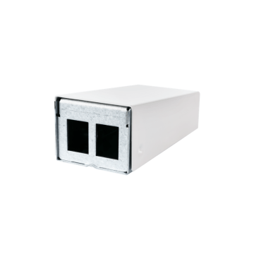 CP Box, metaal, 2x RJ45(excl.), tbv keystone, wit, Ral9010