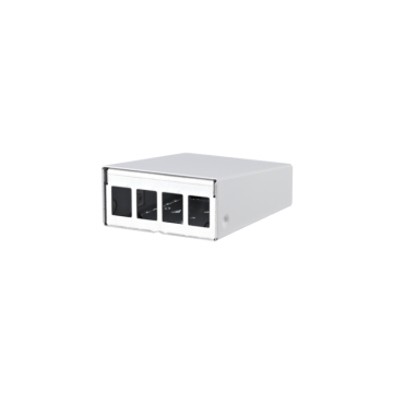 CP Box, metaal, 4x RJ45(excl.), tbv keystone, wit, Ral9010