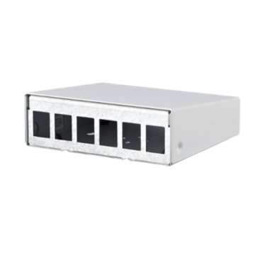 CP Box, metaal, 6x RJ45(excl.), tbv keystone, wit, Ral9010