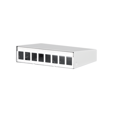 CP Box, metaal, 8x RJ45(excl.), tbv keystone, wit, Ral9010