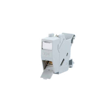 DIN-Rail adapter IP20 inclusief Cat6A E-DAT module, Ral7035