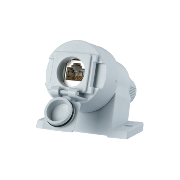 E-DAT Industrie, Opbouw Flensbehuizing IP67 LG V6, grijs, incl. Cat6A E-DAT module, Tang nodig
