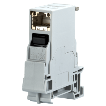 E-DAT Industriele DIN-Rail adapter, TS35 incl. RJ45 Keystone, PROFINET, RAL7035