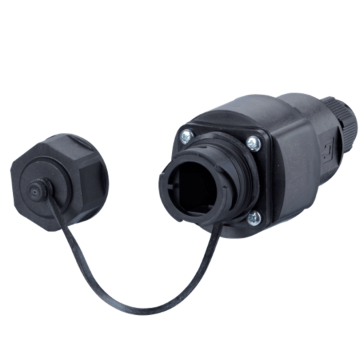 E-DAT Industriele IP67 V1, cable coupler incl RJ45 keystone Cat6 class EA, T568A