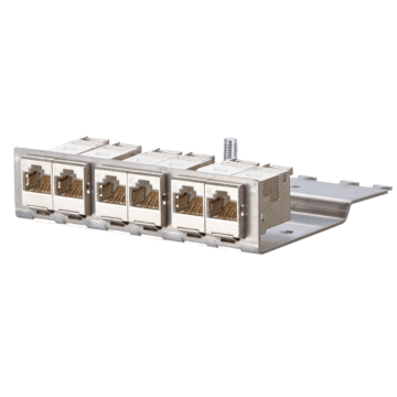 E-DAT Module, Cat6A, 6 poort, 1RU, metaal