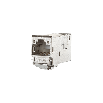 E-DAT Module, Cat6A, Shielded RJ45, metaal, T568A en T568B
