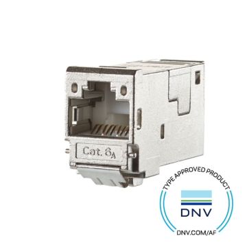 E-DAT Module, Cat6A, Shielded RJ45, metaal, T568A en T568B, DNV maritiem, EOL