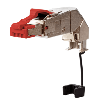 Field Plug Pro, RJ45, 25Gig Shielded, 360graden, 1250Mhz, rood