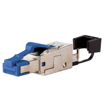 Field Plug Pro, RJ45, 40Gig Shielded, 180graden, 2000Mhz, blauw