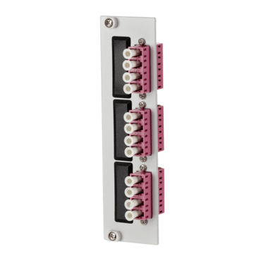 FO OPDAT REGpro inzetplaat, OM4, 3xLC-Quad, UPC adapter, keramiek, lila