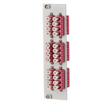FO OPDAT REGpro inzetplaat, OM4, 6xLC-Quad, UPC adapter, keramiek, lila