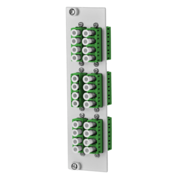 FO OPDAT REGpro inzetplaat, OS2, 6xLC-Quad, APC adapter, keramiek, turkoois