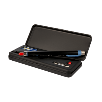 Glasvezel Laser/Lichtpen, 1mW tot 6km, tbv SM en MM, incl adapter voor 2.5 en 1.25mm ferrule