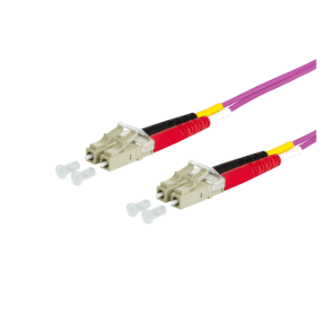Glasvezel Patchkabel, OM4, DX, LC/pc-LC/pc, LSZH, Lila, 3m, Fig8