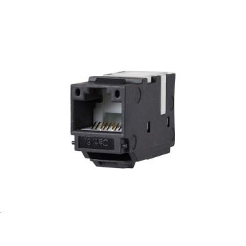 Keystone Cat6A, UTP RJ45, T568B, zwart, 12-pack