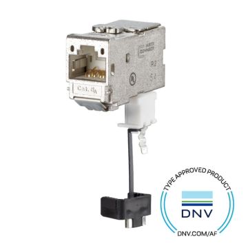 Module, Cat6A, 270 graden, Shielded RJ45, metaal, DNV maritiem