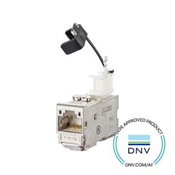 Module, Cat6A, 90 graden, Shielded RJ45, metaal, DNV maritiem