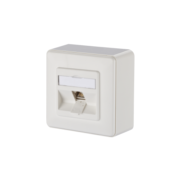 Opbouwdoos + 1v Faceplate, Shielded Cat6a E-DAT module, Ral9010