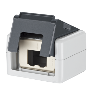 Opbouwdoos IP20AP met sleutel, leeg, tbv module, Grijs Zwart (CEPEX)
