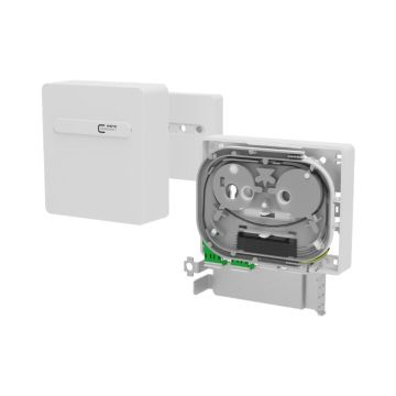 OpDAT ApL Lasbox, compleet, 2 LCD/APC adapter met shutter, 4 pigtails G657A1/G652D, OS2