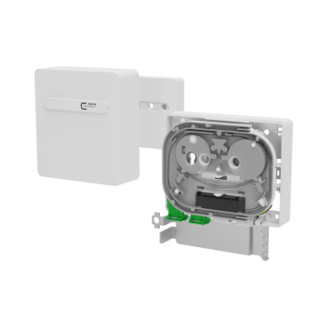 OpDAT ApL Lasbox, compleet, 2 SC/APC adapter met shutter, 2 pigtails G657A1/G652D, OS2