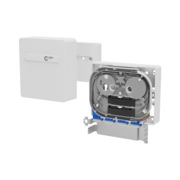 OpDAT ApL Lasbox, compleet, 4 LCD/UPC adapter met shutter, 8 pigtails G657A1/G652D, OS2