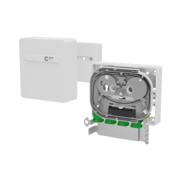 OpDAT ApL Lasbox, compleet, 4 SC/APC adapter met shutter, 4 pigtails G657A1/G652D, OS2