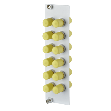 OpDAT REGpro Frontplaatje 3HE, incl. 12xST adapter SM + MM (ceramic)