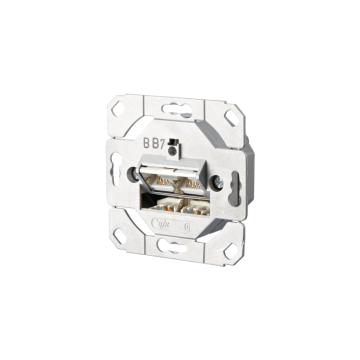 Outlet, 2x RJ45, Cat6/Ea channel, ex.afdekraam