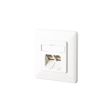 Outlet, 2x RJ45, Cat6/Ea channel, incl.afdekraam