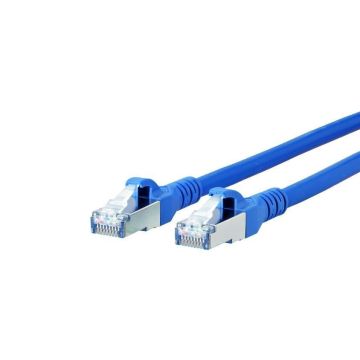 Patchkabel, S/FTP Cat6A, flex, LSOH, blauw, 1m