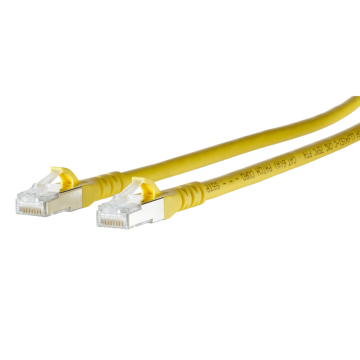 Patchkabel, S/FTP Cat6A, flex, LSOH, geel, 0.3m