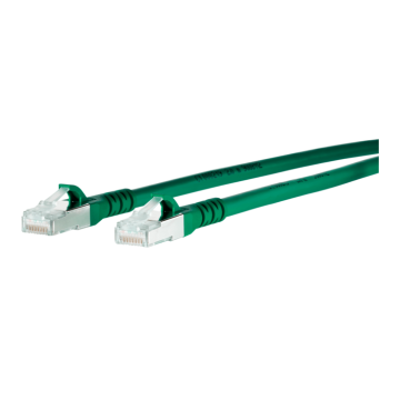 Patchkabel, S/FTP Cat6A, flex, LSOH, groen, 0.2m