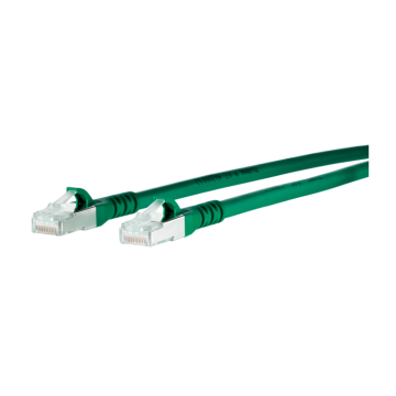 Patchkabel, S/FTP Cat6A, flex, LSOH, groen, 0.3m