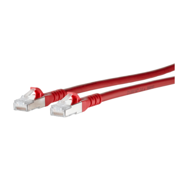 Patchkabel, S/FTP Cat6A, flex, LSOH, rood, 0.3m
