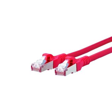 Patchkabel, S/FTP Cat6A, flex, LSOH, rood, 0.5m