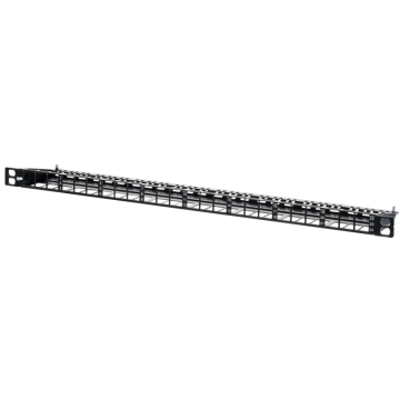 Patchpaneel, UTP, 24V, 0.5HE, leeg, tbv keystones, zwart