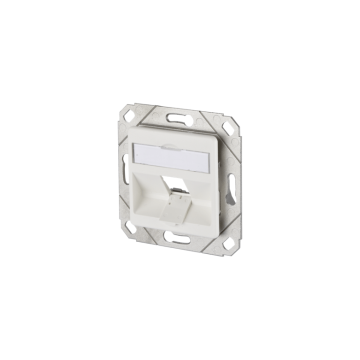 RJ45 1v draagring met centraalplaat, excl. Afdekraam, tbv keystone, Ral9010
