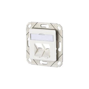 RJ45 2v draagring met centraalplaat, excl. Afdekraam, tbv keystone, Ral9010