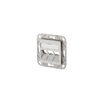 RJ45 3v draagring met centraalplaat, excl. Afdekraam, tbv keystone, Ral9010