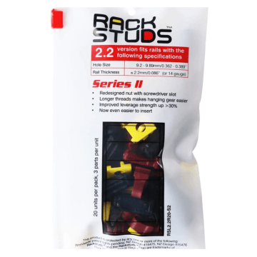 Rackstuds, rood, toepassing: 19inch rails met een dikte tot 2.2mm, zakje van 20