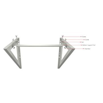 Ondersteuningsbeugel tbv 800 diepe wandkasten, verhoogd draaggewicht tot max 120KG, RAL7035