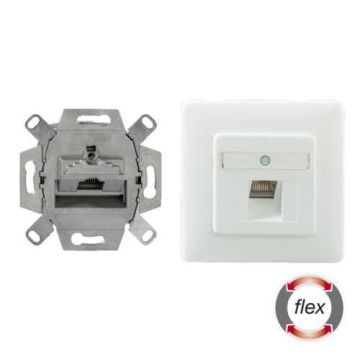 Outlet CSA+, 1xRJ45, Cat6A, Incl. centraalplaat en raam RAL1013, inb.diepte 35mm